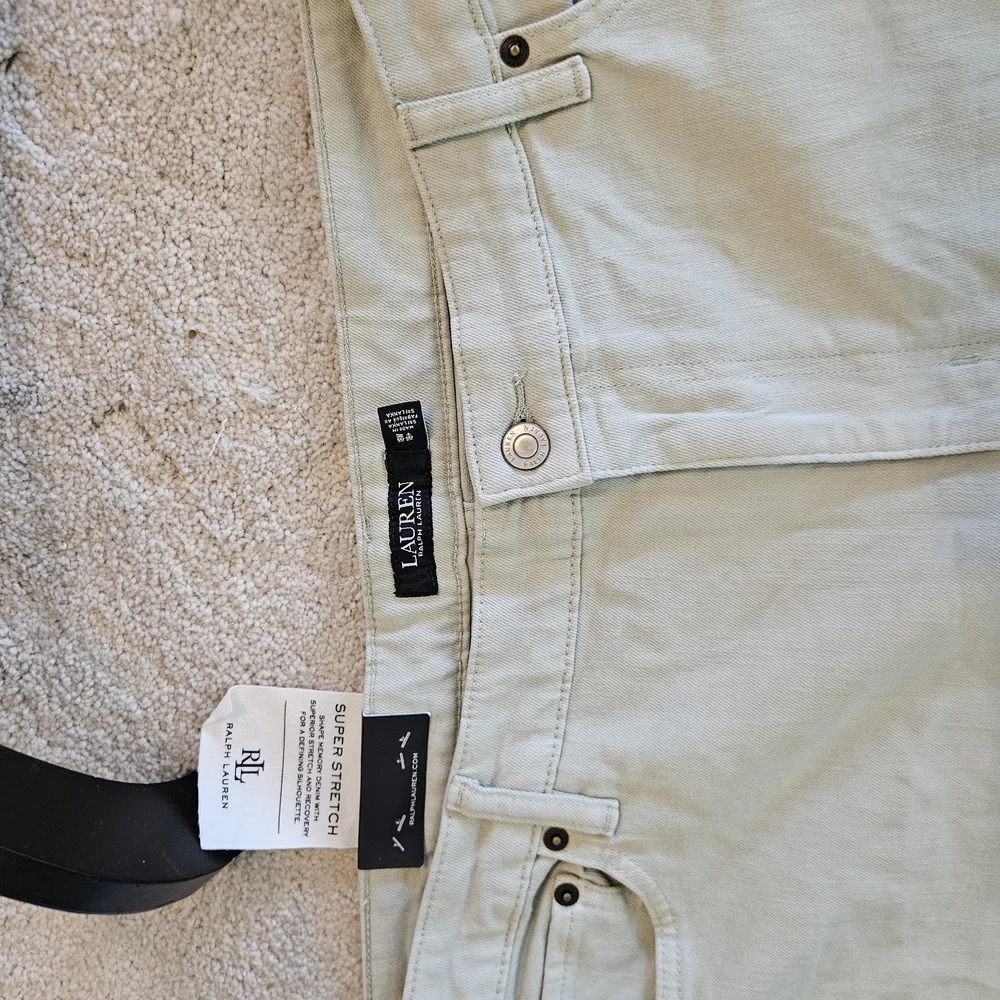 Ralph Lauren Mint Green Boot Cut Super Stretch Denim. 18W - Picture 5 of 6